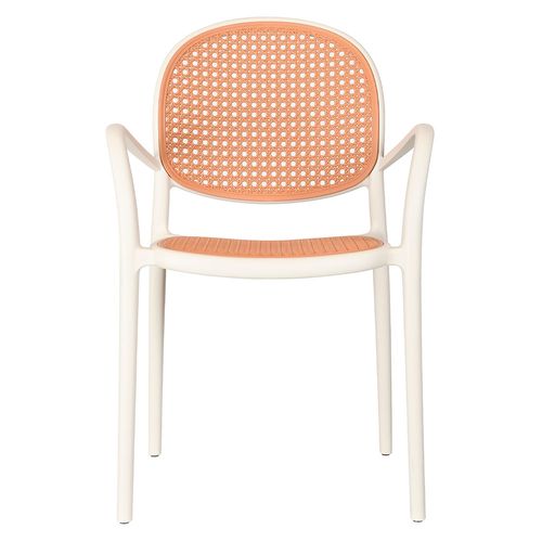Silla 85x57x56 Cm PP Blanco Ratán Look M+Design