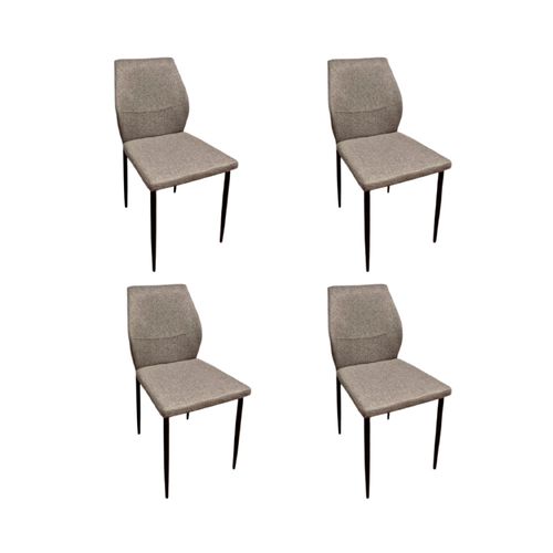 Set de 4 Sillas 82x48x42 Cm Tapizadas Gris Sil Decototale