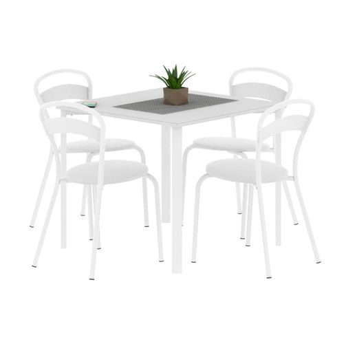 Mesa de Comedor 85x92x76 Cm MDP Blanco Moderna Dielfe