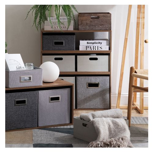 Canasto Plegable Bajo Grafito 15X30X30 Cm Hacks & Racks