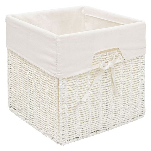 Canasto Con Tela Alto Tejido Blanco 30X30X30 Cm Hacks & Racks