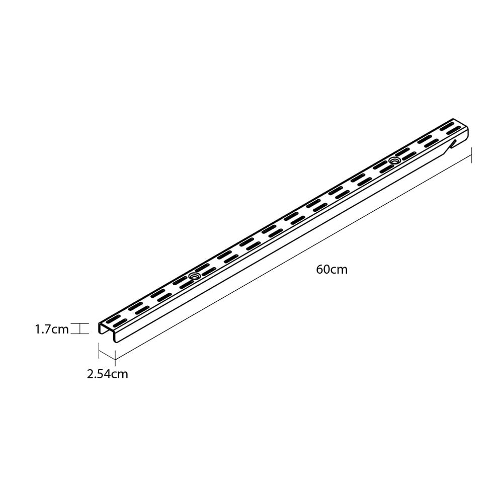 Riel Ensamble 60 Cm Blanco Hacks & Racks - Easy