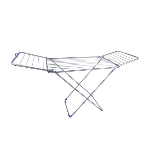 Tendedero de Ropa Plegable con Alas 55x166x98 Cm Metal Gris Sabelcort