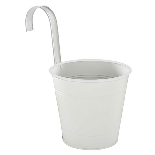 Maceta Metal 15.5 Cm Blanco Basic Outzen