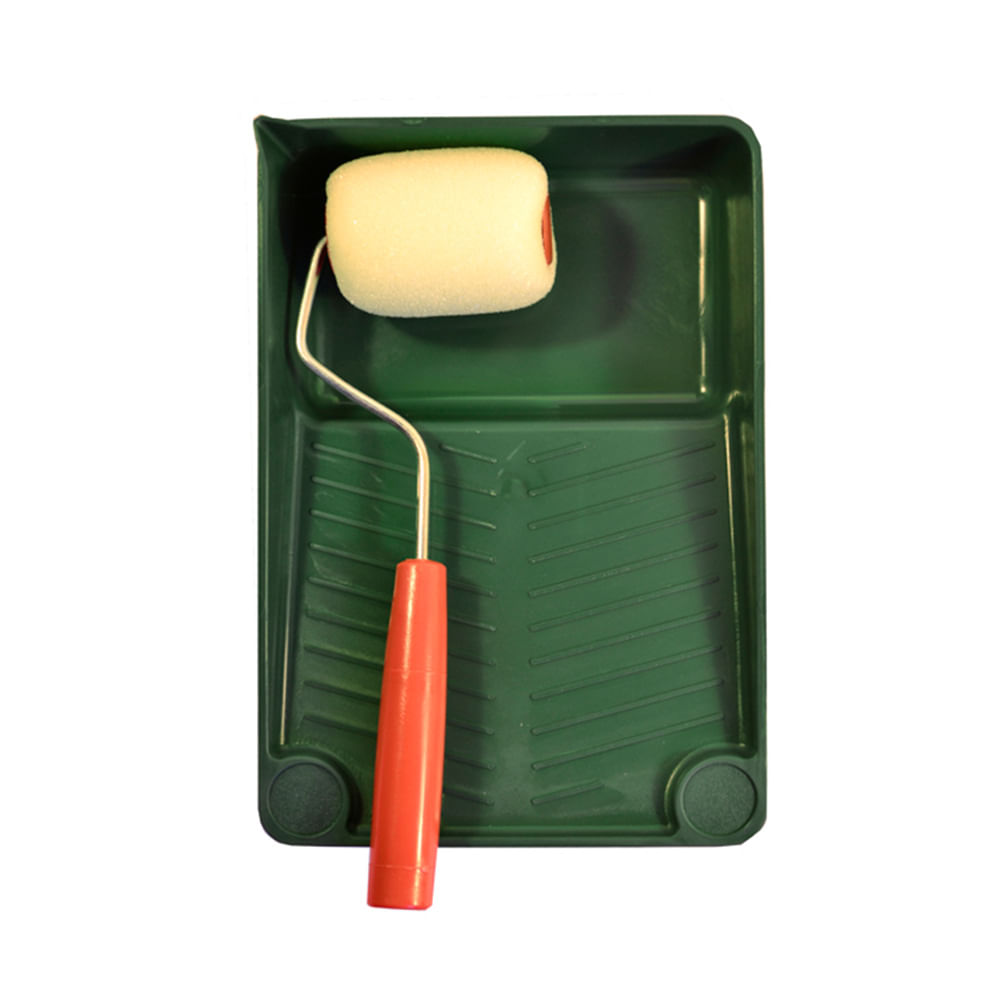 Kit Mini Rodillo N°5 Poliester Con Bandeja Verde 2Un El Cazador