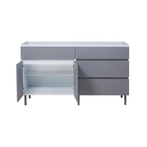 Bajo Mesada Livorno 140x51.8x82.5 Cm MDP 2 Puertas 3 Cajones Gris Polar Ricchezze