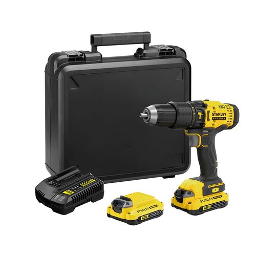 Taladro Percutor Inalámbrico 20V 13 Mm + 2 Baterías 2.0Ah SCD711C2K-AR Stanley