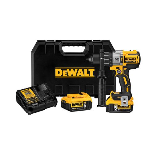 Taladro Percutor Inalámbrico 20V 13 Mm + 2 Baterías 5Ah + Cargador + Caja DCD996 DeWalt