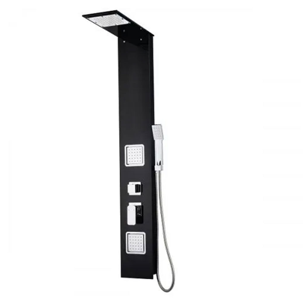Columna de Ducha 140.8x20x50 Cm Negro Shower Panel Vessanti