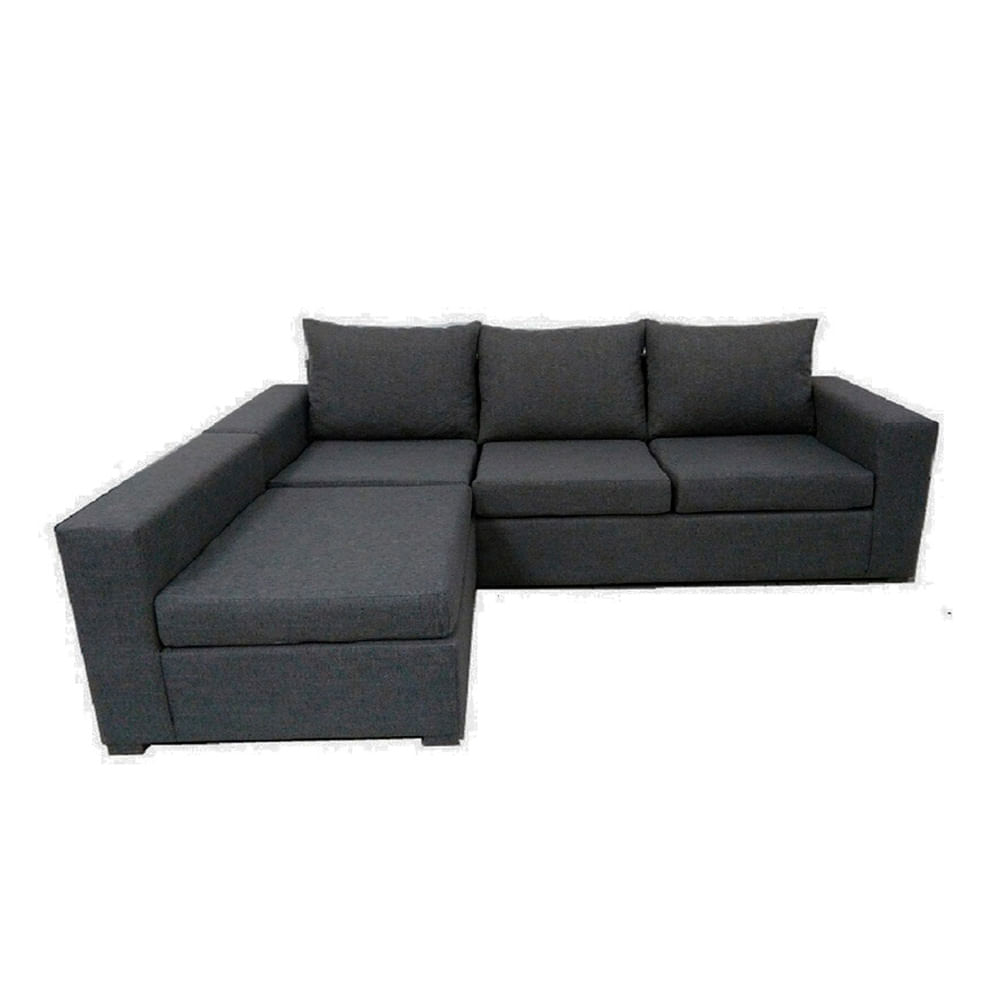 Sillón 3 Cuerpos 220x92 Cm Gris Oscuro Mónaco Anubis Decoración