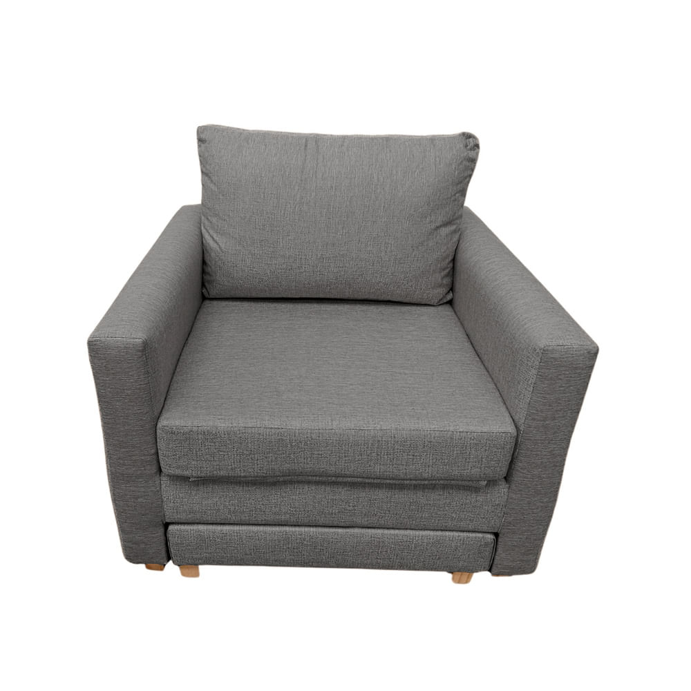 Sillón Cama 1 Cuerpo 90x100x75 Cm Gris Sydney Anubis Decoración