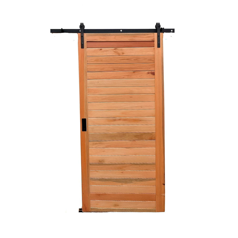 Puerta Corrediza 210x90 Cm Madera Eucalipto Natural Granero Map
