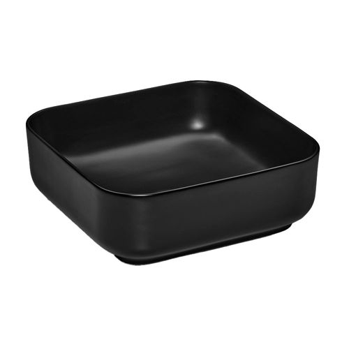 Bacha de Apoyo Cuadrada 385X385X140 Mm Porcelana Negro Slim Piazza
