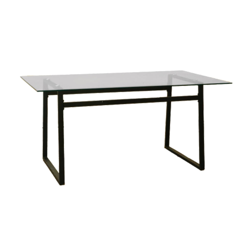 Mesa Comedor 160x90x75 Cm Vidrio Templado Negro Zipp Decototale