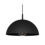 Colgante Media Esfera 1 Luz E27 Negro 40 Cm Diseño Luz Easy
