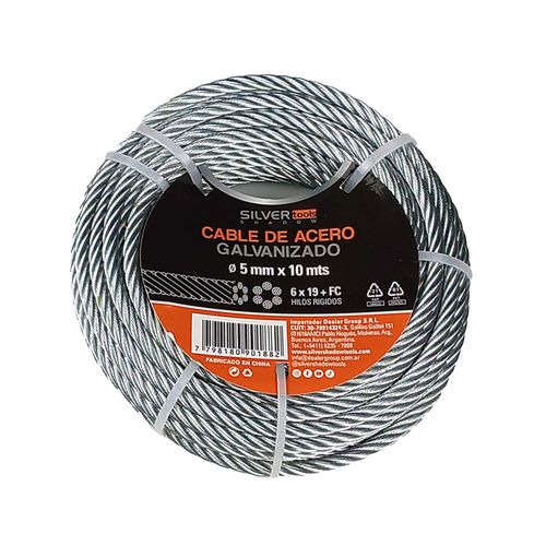 Cable de Acero Galvanizado 5 Mm X 10 Mts Silver Shadow