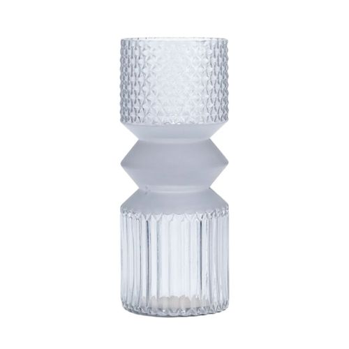 Florero Centro De Mesa Alargado Ondulado De Vidrio 11X30 Cm Hants