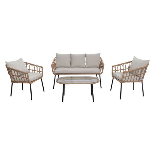 Set Living Ratán 4 Piezas Outzen Natural