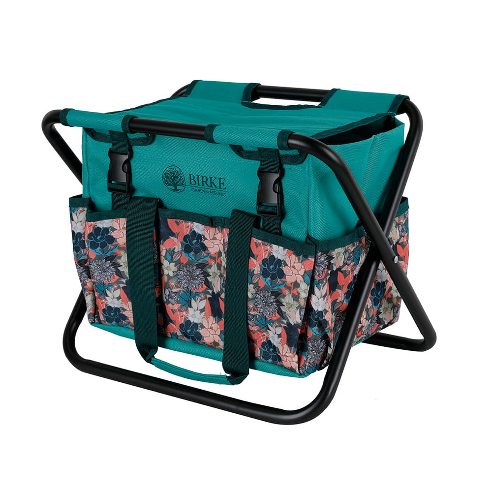 Banco Plegable para Jardín Metal y Tela 41x27x33 Cm Birke