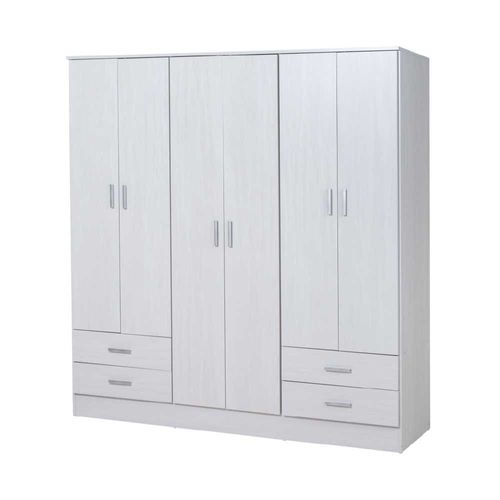 Placard 169x47x182 Cm Blanco 6 Puertas 4 Cajones Tana Piu Nevada Ricchezze