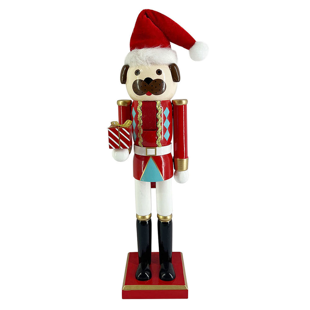 Cascanuez Perro Rojo Navideño 38x10x8 Cm M+Design