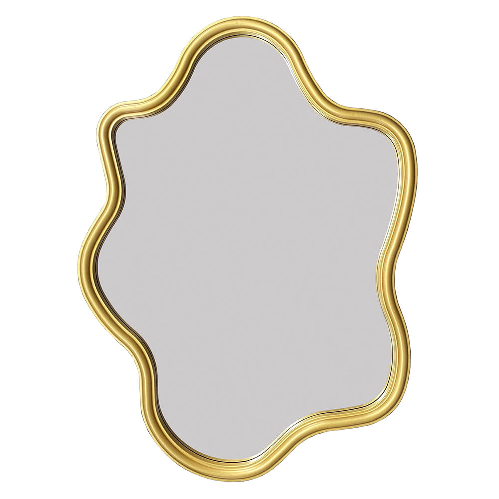 Espejo Decorativo Marco Ondulado Dorado 61 x 45 Cm M+Design