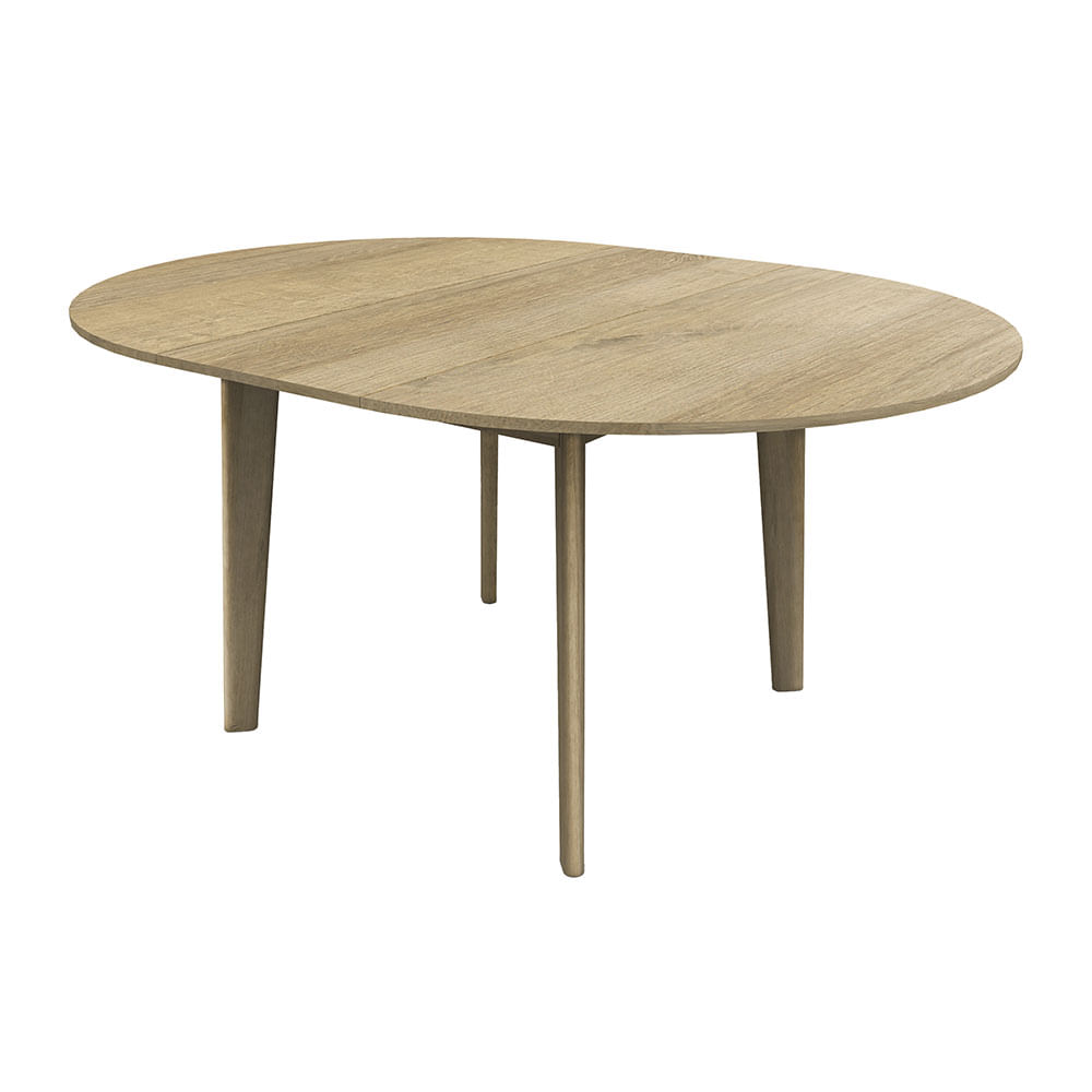 Mesa de Comedor Redonda 120x123x75 Cm Melamina Roble Miel Skara Muebles Gacela