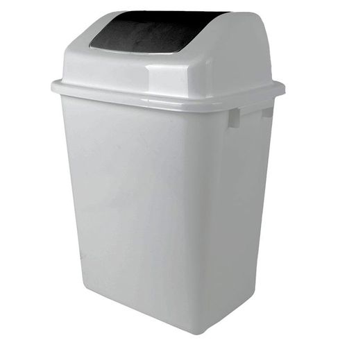 Basurero tapa vaivén plateado 45L Cotidiana