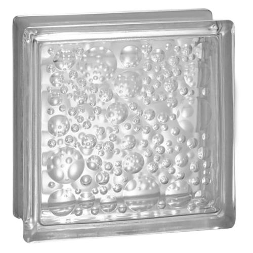 Bloque de vidrio Water Buble 19x19x8 cm Baldara