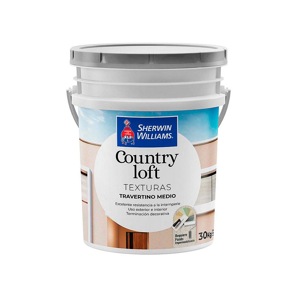 Revestimiento Texturado Grafito Travertino Medio 30 Kg Country Loft Sherwin Williams