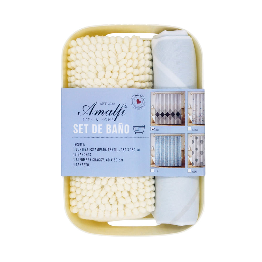 Set de Baño Plástico Surtido 25.5x15.5x10 Cm Amalfi