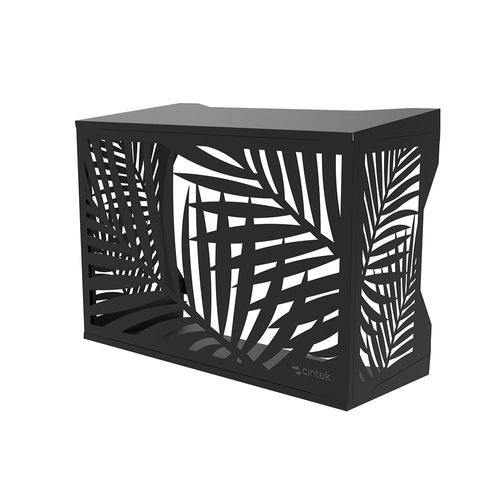 Cubre Aire Acondicionado Chapa Negro Diseño Hojas Cintek