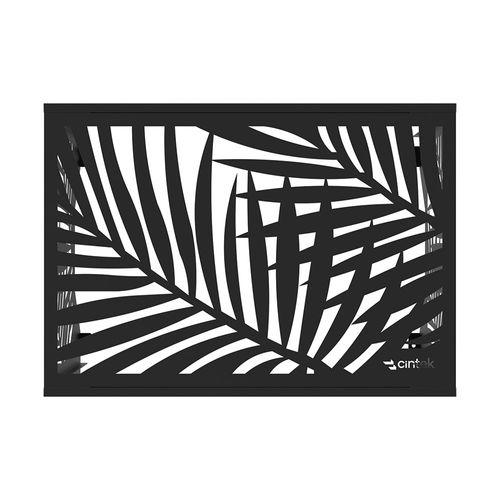 Cubre Aire Acondicionado Chapa Negro Diseño Hojas Cintek