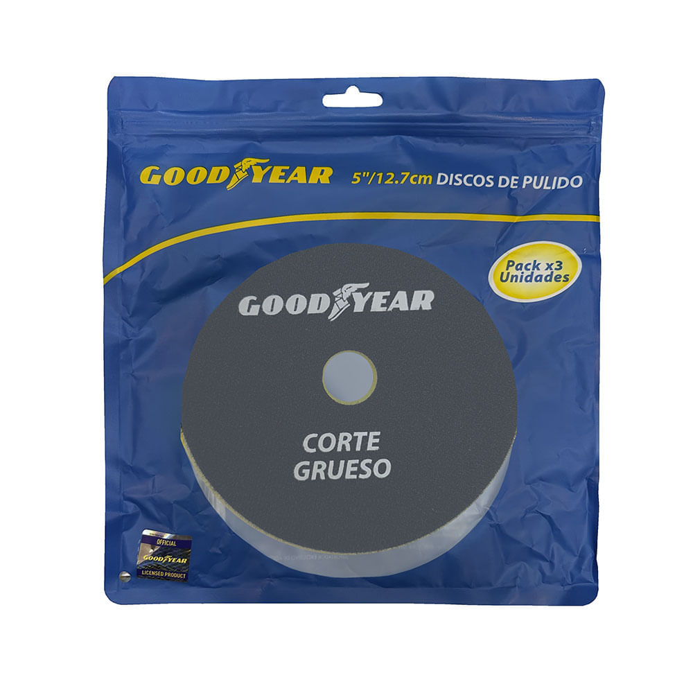 Disco de Pulido 5"/12.7 Cm Corte Grueso Negro x3 Un Goodyear