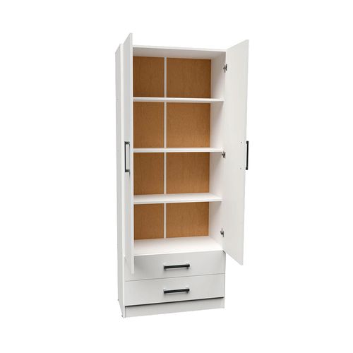 Despensero 182x72x38 Cm Melamina Blanco 2 Puertas 2 Cajones Bahía Orlandi
