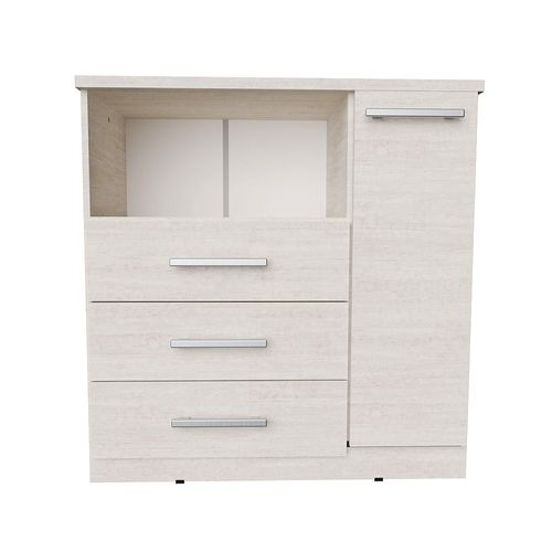 Cómoda 91x54x93 Cm Gris 3 Cajones 1 Puerta Premium Orlandi