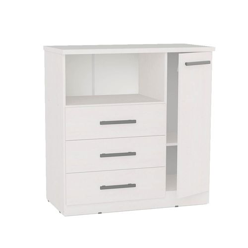 Cómoda 91x54x93 Cm Gris 3 Cajones 1 Puerta Premium Orlandi