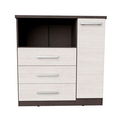 Cómoda 91x54x93 Cm Wengue/Venecia 3 Cajones 1 Puerta Premium Orlandi