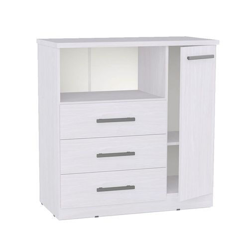 Cómoda 91x54x93 Cm Gris 3 Cajones 1 Puerta Premium Orlandi