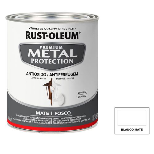 Esmalte Metal Protection Blanco Mate 946 Ml Antiferrugem Rust-Oleum