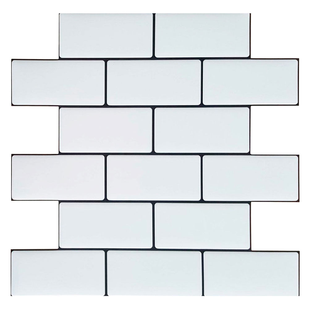 Vinilo Autoadhesivo Blanco 25,4x25,4 Cm Cerámico Subway Muresco