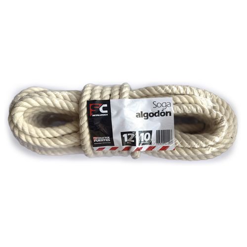 Soga Algodón Trenzado 12 Mm x 10 Mts Sc Metalurgica