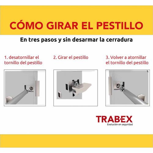 Cerradura de Super Seguridad 3101 Acero Niquelada Trabex