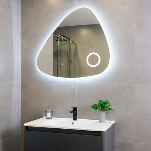 Espejo Decorativo LED 80x80 Cm Gris Irregular Curve Vessanti