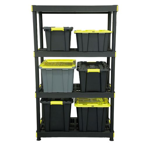 Estantería 4 Niveles 134.5x91.5x45 Cm Plástico Negro Robust