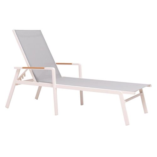 Reposera Aluminio Textileno 187 Cm Blanco Outzen Armrest