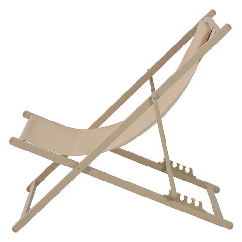 Reposera Aluminio 4 Posiciones 90x61x95 Cm Beige Outzen