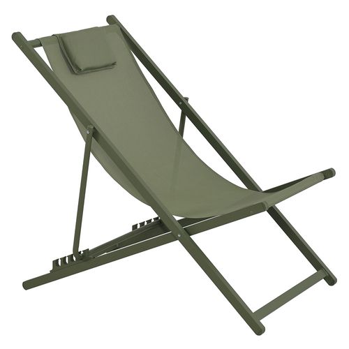 Reposera Aluminio 4 Posiciones 90x61x95 Cm Verde Outzen