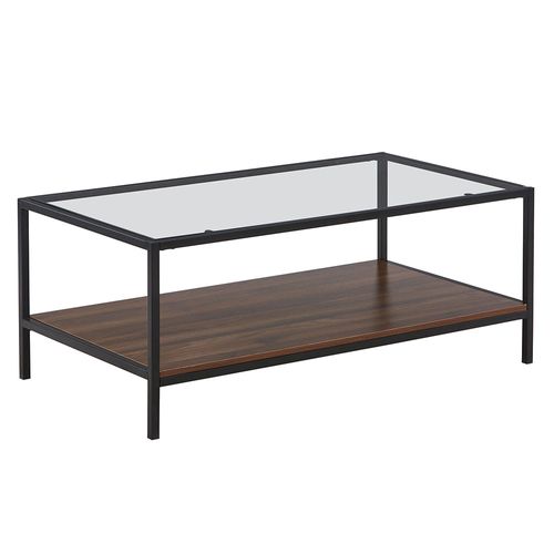 Mesa Ratona 110x60x45 Cm Vidrio/MDF Marrón Amaya M+Design