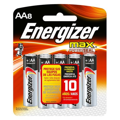 Pila Alcalina AA 8 Un Energizer